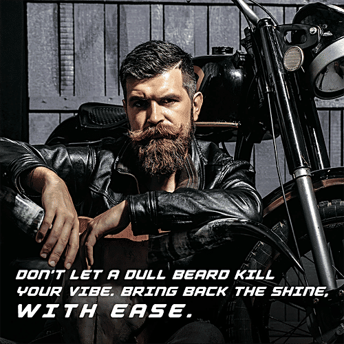 Biker's All New Beard Styling Oil - Shiny Look, With Argan Oil & Vitamin E, For Soft, Smooth & Shiny Looking Beard, 30 ml  