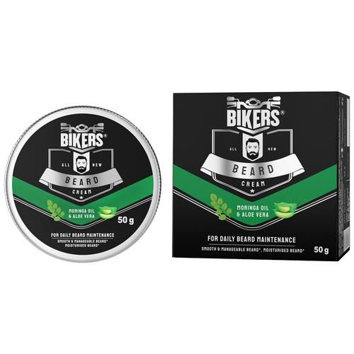 Biker's All New Beard Cream - For Smooth & Manageable, Daily Beard Maintenance, With Moringa Oil & Aloe Vera, 50 g  