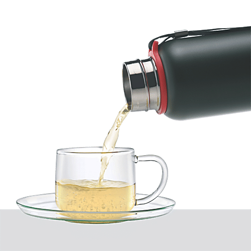 Borosil Hydra Trek Hot & Cold Stainless Steel Flask/Bottle - Vacuum Insulated, Black, 500 ml (1 pc) 