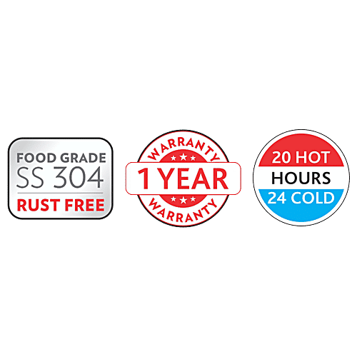 Borosil Hydra Trek Hot & Cold Stainless Steel Flask/Bottle - Vacuum Insulated, Black, 500 ml (1 pc) 