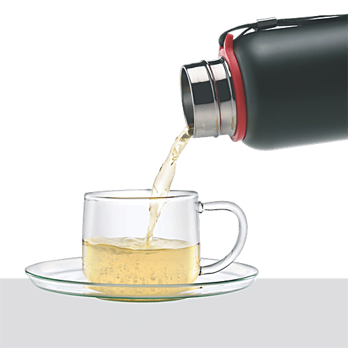 Borosil Hydra Trek Hot & Cold Stainless Steel Flask/Bottle - Vacuum Insulated, Black, 850 ml (1 pc)