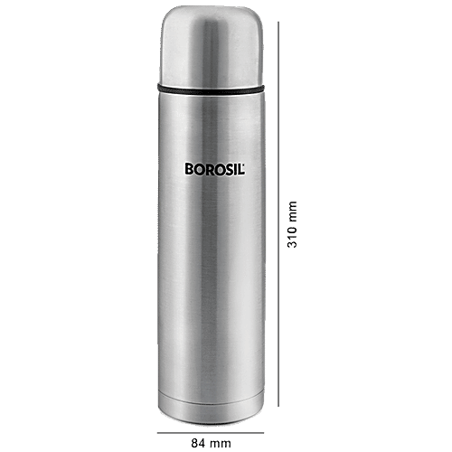 Borosil Hot & Cold Thermosteel Flask - With Thermal Cover, Silver, 1 L (1 pc)