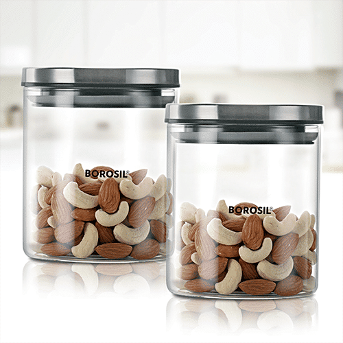 Buy Borosil Classic Glass Jar Kitchen Storage, Microwave Safe, Clear