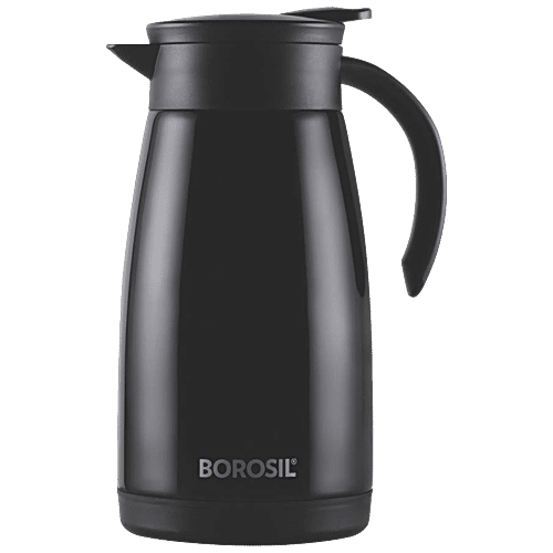Borosil Hot & Cold Stainless Steel Tea Pot - Rustproof, Black, 1 L (1 pc)