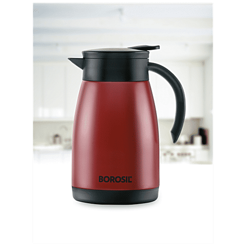 Buy Borosil Hot & Cold Stainless Steel Tea Pot Rustproof, Red Online