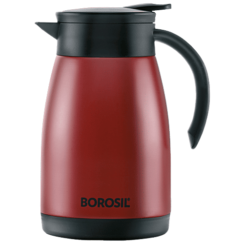 Buy Borosil Hot & Cold Stainless Steel Tea Pot Rustproof, Red Online