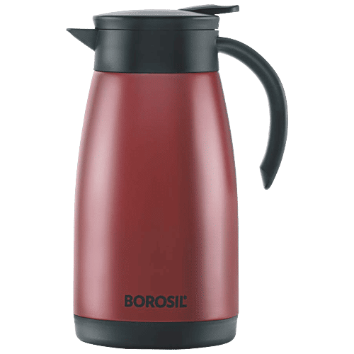 Buy Borosil Tea Pot Stainless Steel, Vacuum Insulated, Red Online at