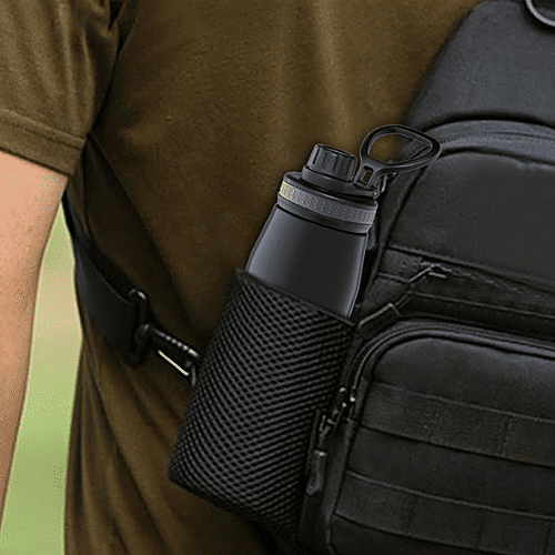 Borosil Gosports Hot & Cold Stainless Steel Flask/Bottle - Rustproof, Black, 600 ml (1 pc) 