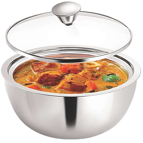 Buy Borosil Stainless Steel Curry Server DoubleWalled, Insulated, For Gravies & Dals, Silver