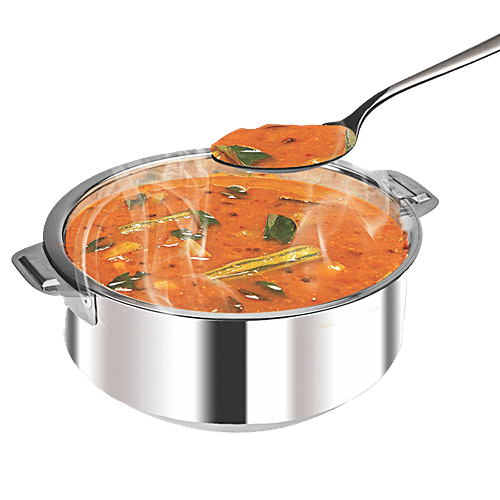 Borosil Stainless Steel Idli Server - Insulated, Airtight, Silver, 3 L (1 pc) 