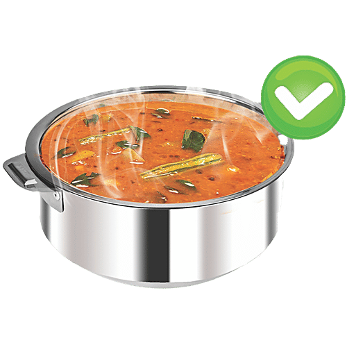 Borosil Stainless Steel Idli Server - Insulated, Airtight, Silver, 3 L (1 pc) 