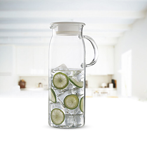 Borosil Glass Jug With Plastic Handle - Clear, 1 L (1 pc)