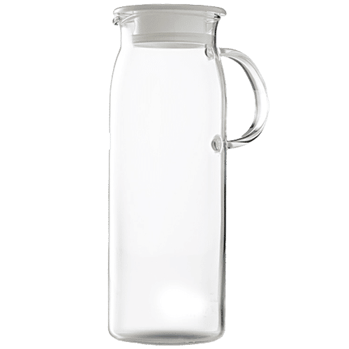 Borosil Glass Jug With Plastic Handle - Clear, 1 L (1 pc)