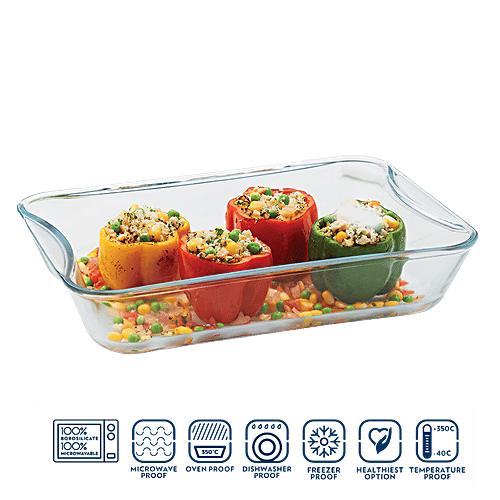 Buy Borosil Rectangular Baking Dish Borosilicate Glass, Oven