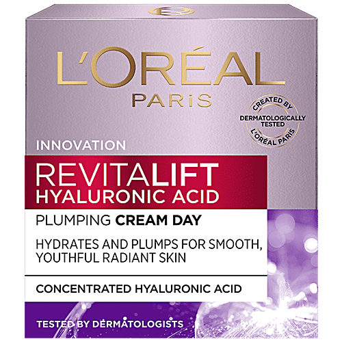 L'Oreal Paris Revitalift Hyaluronic Acid - Plumping Day Cream, For Hydrated, Smooth & Radiant Skin, 15 ml Jar 