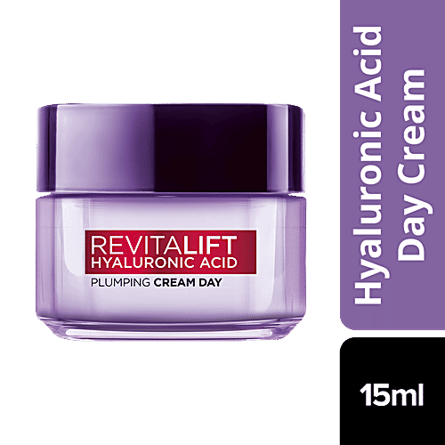 L'Oreal Paris Revitalift Hyaluronic Acid - Plumping Day Cream, For Hydrated, Smooth & Radiant Skin, 15 ml Jar 