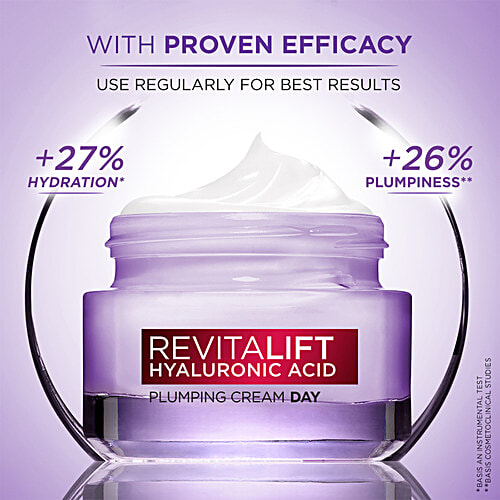 L'Oreal Paris Revitalift Hyaluronic Acid - Plumping Day Cream, For Hydrated, Smooth & Radiant Skin, 50 ml Jar 