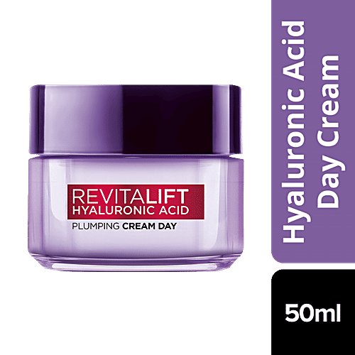 L'Oreal Paris Revitalift Hyaluronic Acid - Plumping Day Cream, For Hydrated, Smooth & Radiant Skin, 50 ml Jar 