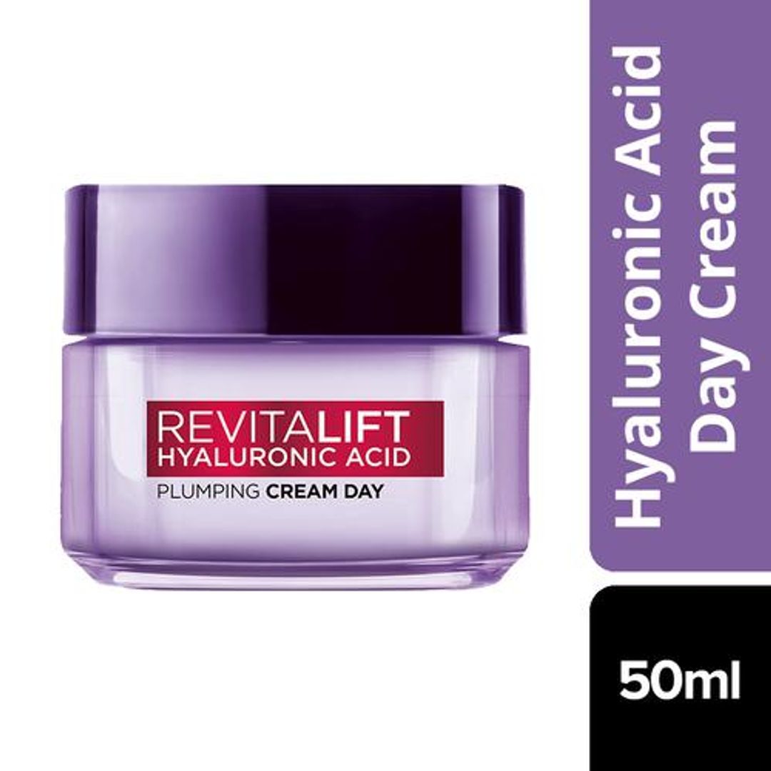 Loreal Paris Revitalift Hyaluronic Acid - Plumping Day Cream, For Hydrated, Smooth & Radiant Skin, 50 ml Jar