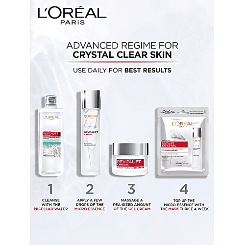 L'Oreal Paris Revitalift Crystal Fresh Hydrating Gel Cream - Oil Free Finish, For Clear Skin, 15 ml Jar 