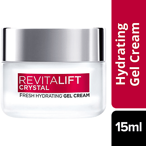 L'Oreal Paris Revitalift Crystal Fresh Hydrating Gel Cream - Oil Free Finish, For Clear Skin, 15 ml Jar 
