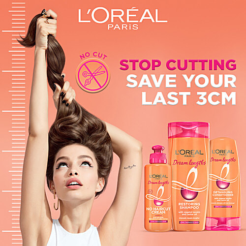 L'Oreal Paris Dream Lengths No Haircut Cream - Leave In, Seals Split Ends & Tips, Paraben Free, 50 ml  
