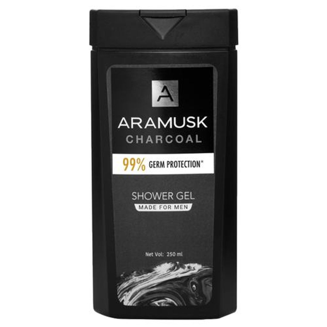 Aramusk Aramusk Charcoal Shower Gel - Removes Excess Oil & Dirt, For Men, 250 ml 