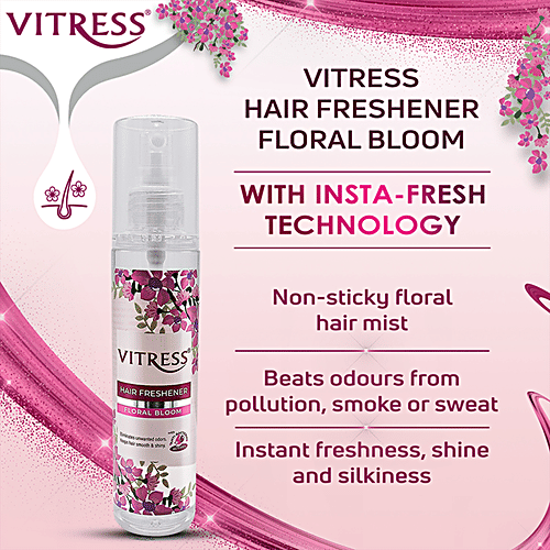 Vitress Hair Freshener - Floral Bloom, Eliminates Odour, Makes Texture Smooth & Shiny, 100 ml