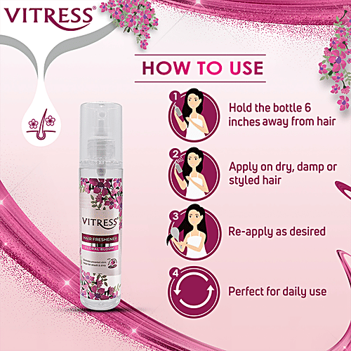 Vitress Hair Freshener - Floral Bloom, Eliminates Odour, Makes Texture Smooth & Shiny, 100 ml
