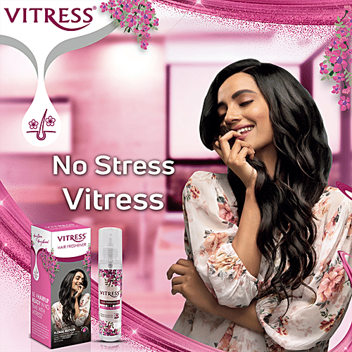Vitress Hair Freshener - Floral Bloom, Eliminates Odour, Makes Texture Smooth & Shiny, 100 ml