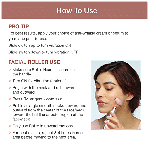 Flawless Contour Micro Vibrating Facial Jade Roller & Massager - Reduce Puffiness & Dark Circles, 1 pc