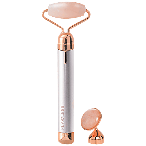 Flawless Contour Micro Vibrating Facial Jade Roller & Massager - Reduce Puffiness & Dark Circles, 1 pc