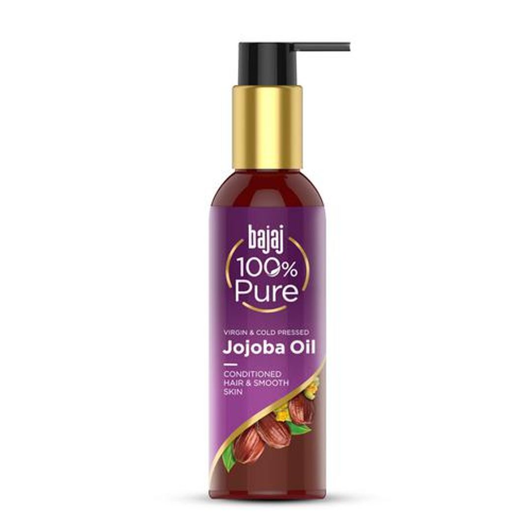 Bajaj 100% Pure Jojoba Oil - Virgin & Cold Pressed, Helps Conditioning Hair, Makes Skin Smooth, 200 ml Bottle