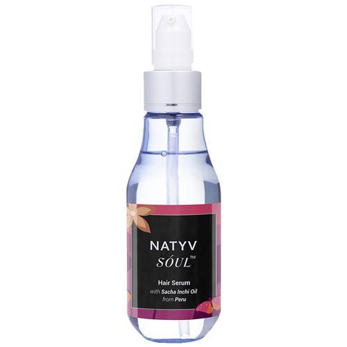 Natyv Soul Hair Serum - With Sacha Inchi Oil, Up To 24 Hours Of Frizz Control, No Parabens, From Peru, 100 ml Bottle 