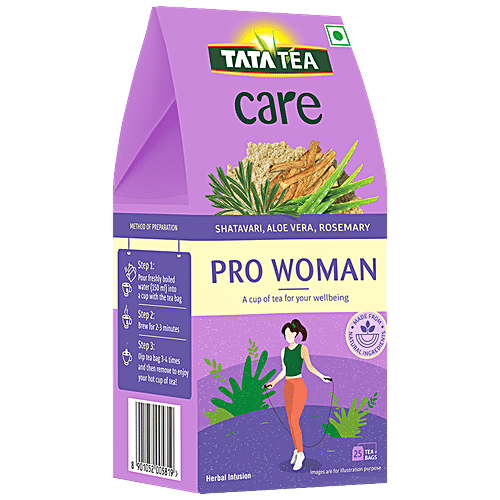 Tata Tea Care  Pro Woman Herbal Infusion Green Tea - With Shatavari, Aloe Vera & Rosemary, 35 g (25 Tea Bags x 1.4 g Each) 