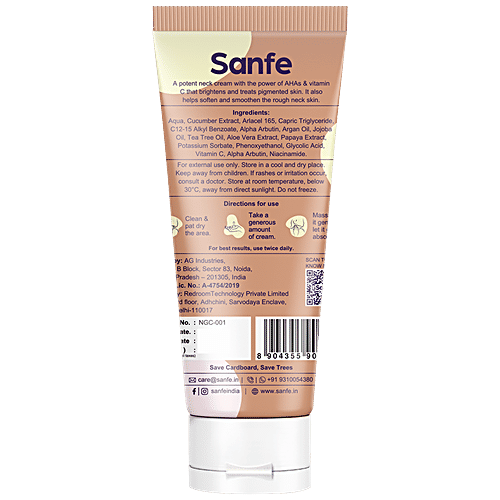 Sanfe Promise Vitamin C Neck Glo Cream - Lightens Dark Spots, 30 g  