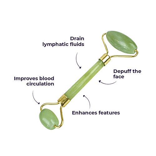 Sanfe Selfly Jade Roller - Facial Massager, 100% Natural Original Crystal Stone, 50 g  