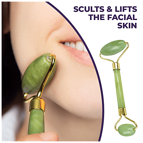 Sanfe Selfly Jade Roller - Facial Massager, 100% Natural Original Crystal Stone, 50 g  