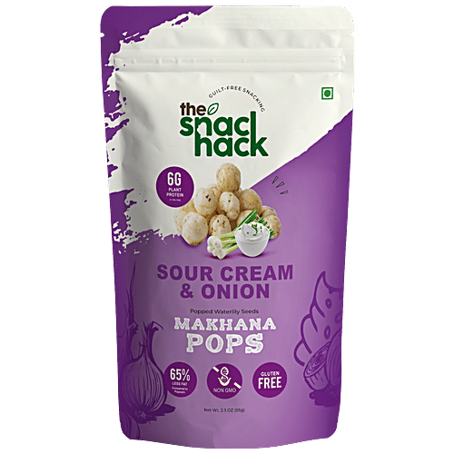 Buy The Snack Hack Sour Cream & Onion Makhana Pops 6g Plant Protein