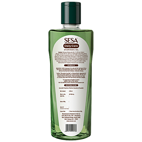 Sesa Daily Care Ayurvedic Hair Oil - With Aloe Vera, Vitamin E & 6 Herbs, For Strong, Shiny Hair, 200 ml Bottle