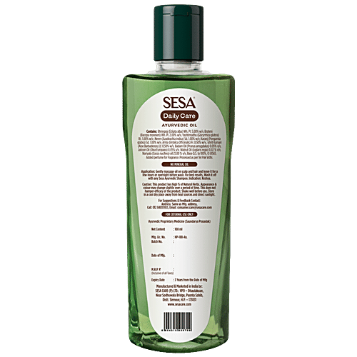 Buy Sesa Daily Care Ayurvedic Hair Oil With Aloe Vera, Vitamin E & 6