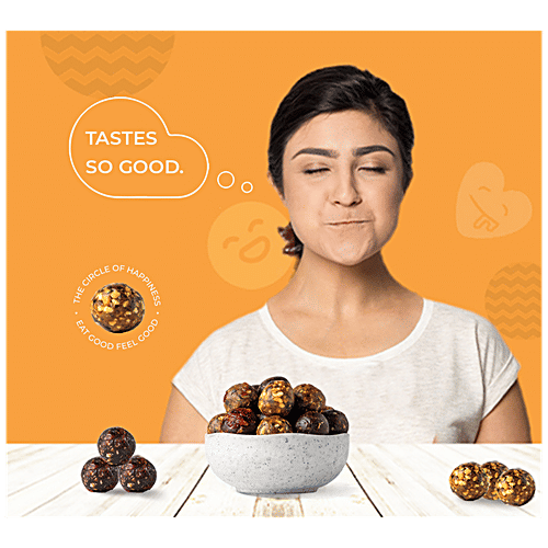 Kibi Kibi Bliss Balls - Nuts, Seeds & Dry Fruits, No Added Sugar, Gluten Free, Peanut Butter Blast, 30 g Pouch 