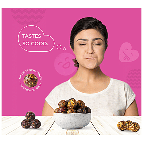 Kibi Kibi Bliss Balls - Nuts, Seeds & Dry Fruits, No Added Sugar, Gluten Free, Berry Bash, 30 g Pouch