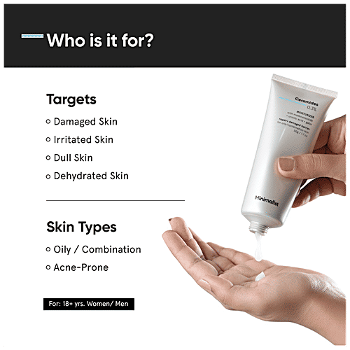 Minimalist Face Gel - Ceramides 0.3% +  Madecassoside, Repairs & Moisturizes Oily Skin, 30 g  