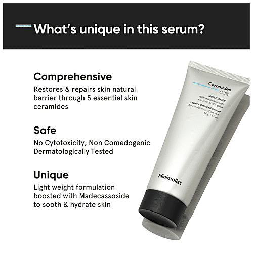 Minimalist Face Gel - Ceramides 0.3% +  Madecassoside, Repairs & Moisturizes Oily Skin, 30 g  