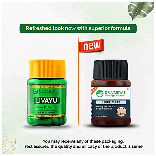 Dr. Vaidyas Liver Care Capsules - Glioy Extract, Ayurvedic, Helps Reduce Fat, Protects From Toxin Drugs, 30 pcs  