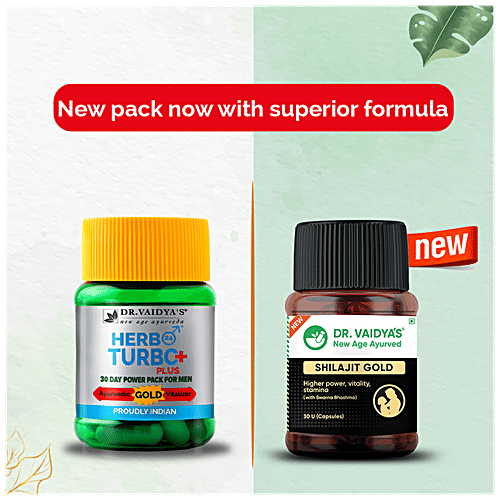 Dr. Vaidyas Shilajit Gold Capsules - With Swarna Bhashma, Ayurvedic, Improves Vitality & Stamina, For Men, 30 pcs