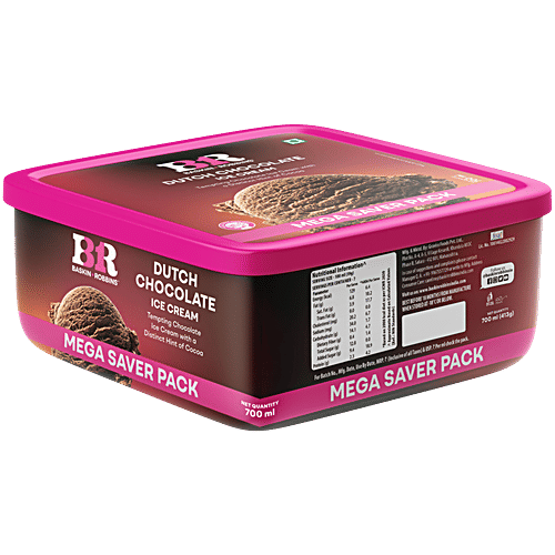 Baskin Robbins Ice Cream - Dutch Chocolate, Mega Saver Pack, 700 ml  Tempting Chocolate
 Distinct Hint of Cocoa