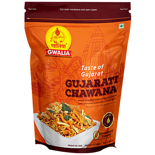 Gwalia Gujarati Chawana - Sweet & Spicy, Mixed Lentil & Gram Flour Snack, 1 kg Pouch 