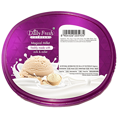 Daily Fresh Ice Creams Magical Millet - Made With Milk, Ragi, Bajra & Corn, Rich, Creamy, Frozen Dessert, 100 ml